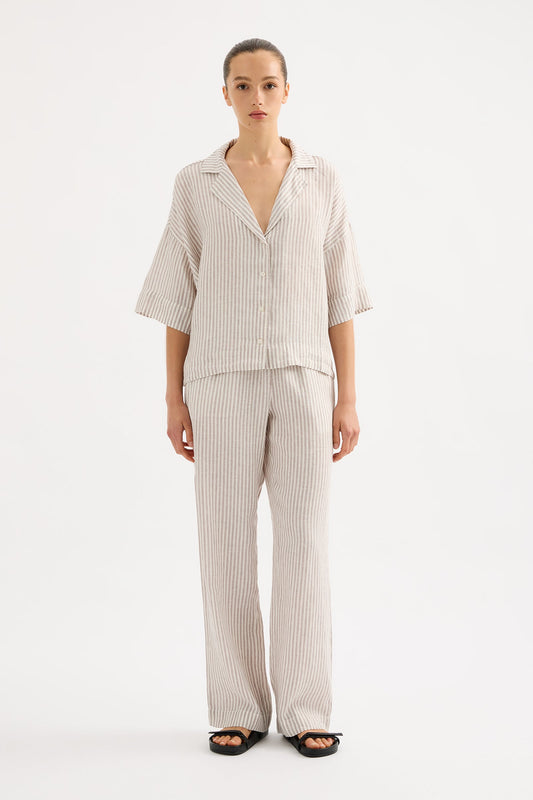 LOUNGE STRIPE LINEN PANT