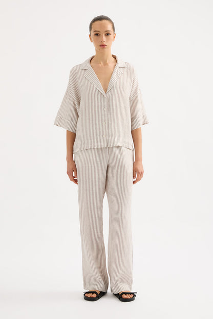 LOUNGE STRIPE LINEN PANT