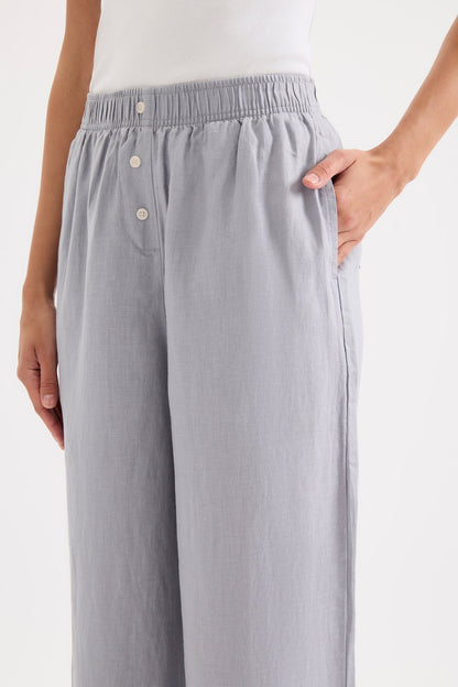 LOUNGE LINEN CROP PANT