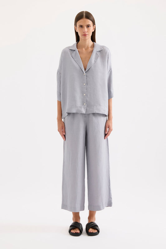 LOUNGE LINEN CROP PANT