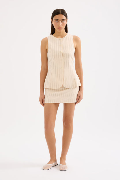 IRVING PINSTRIPE MINI SKIRT