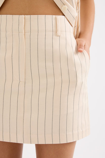 IRVING PINSTRIPE MINI SKIRT