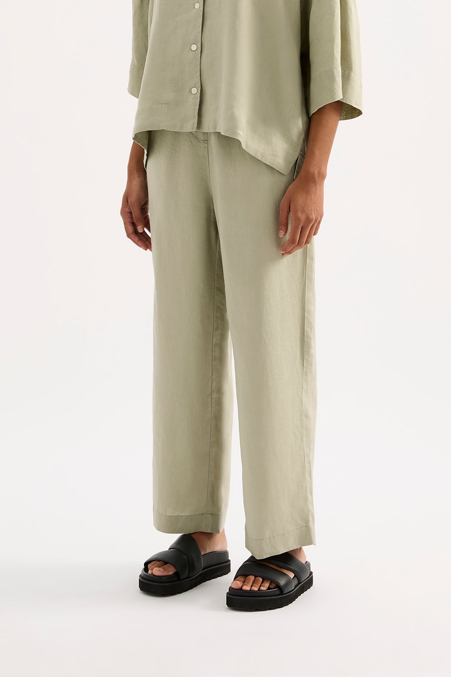 LOUNGE LINEN CROP PANT