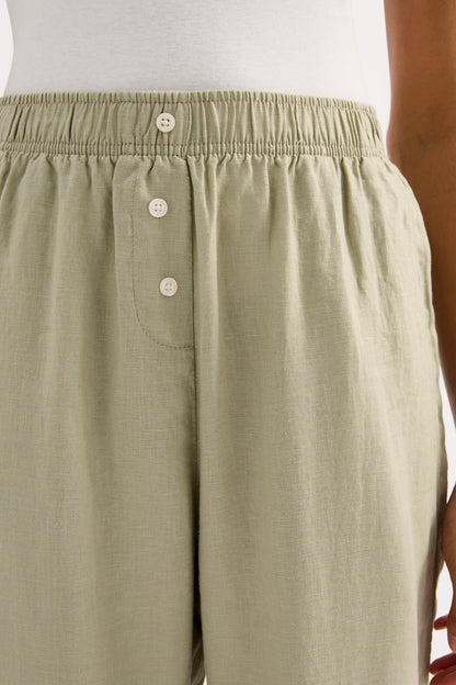 LOUNGE LINEN CROP PANT