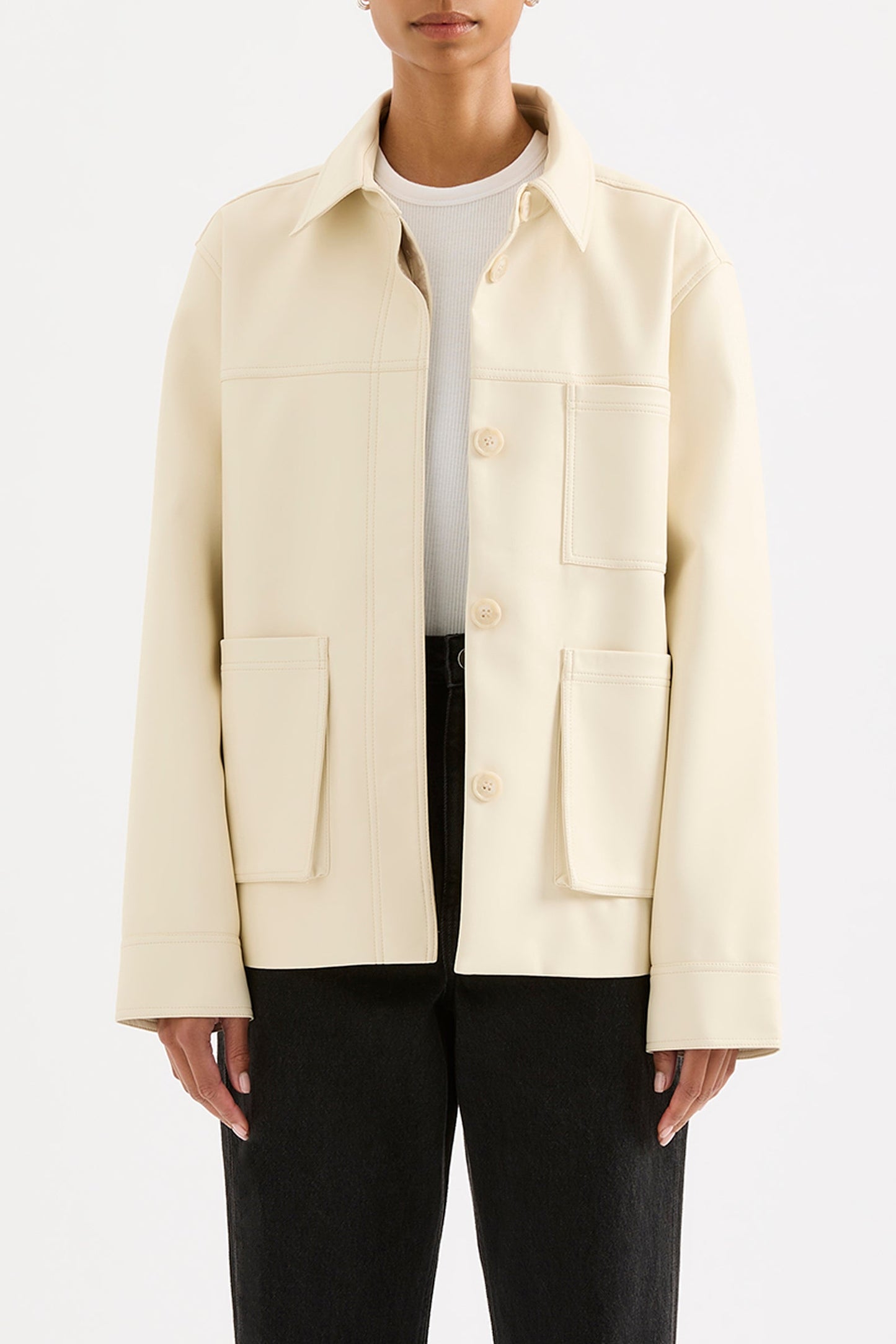 TELSEY FAUX LEATHER JACKET