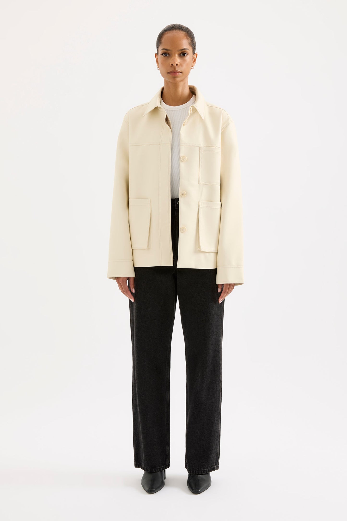 TELSEY FAUX LEATHER JACKET