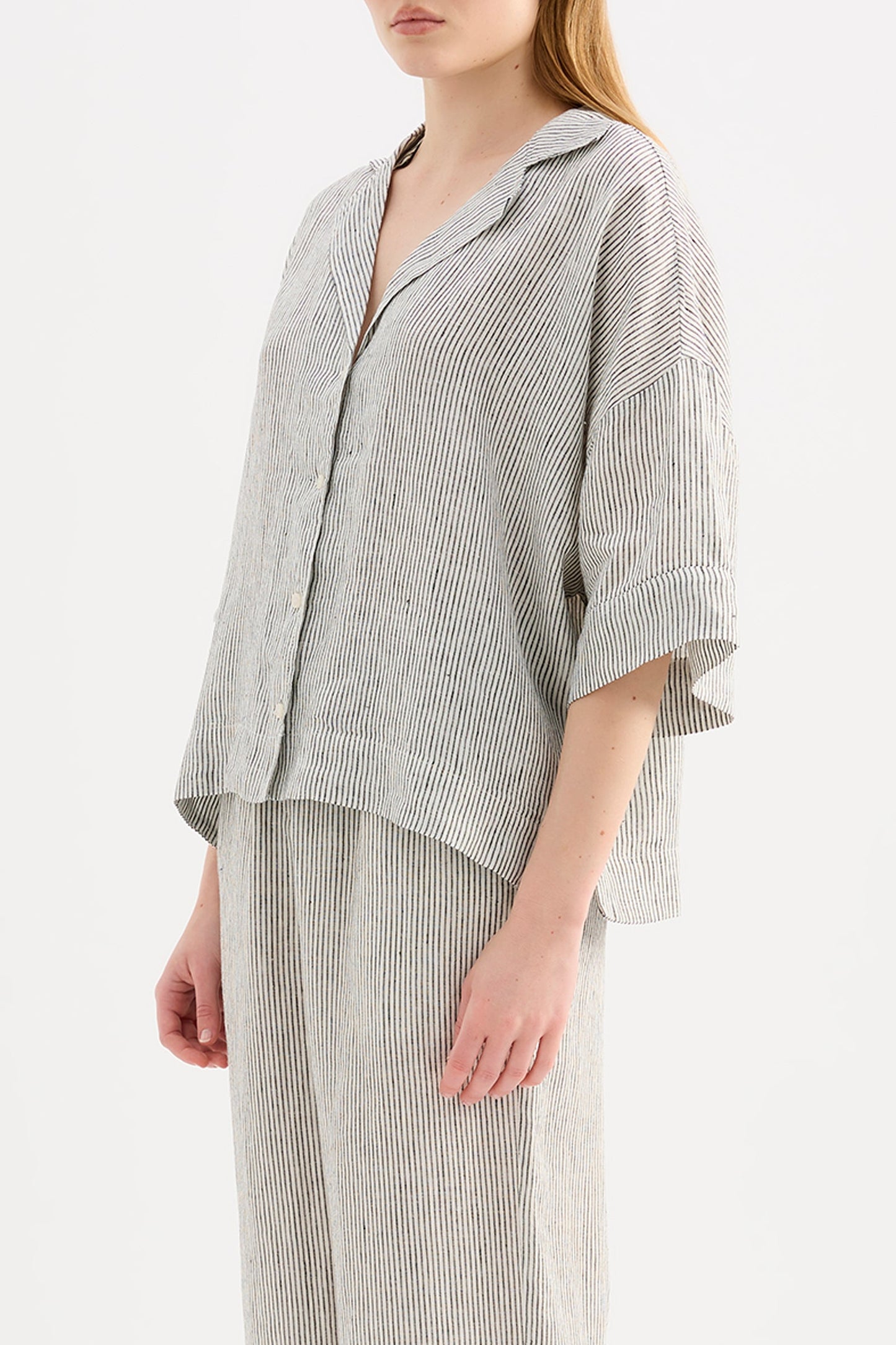 LOUNGE STRIPE LINEN SHIRT