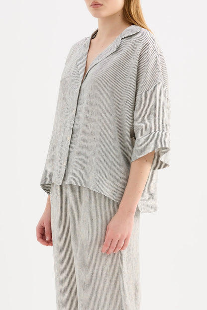 LOUNGE STRIPE LINEN SHIRT