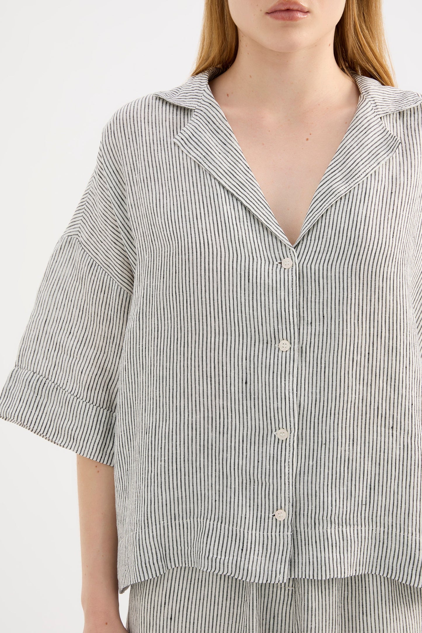 LOUNGE STRIPE LINEN SHIRT