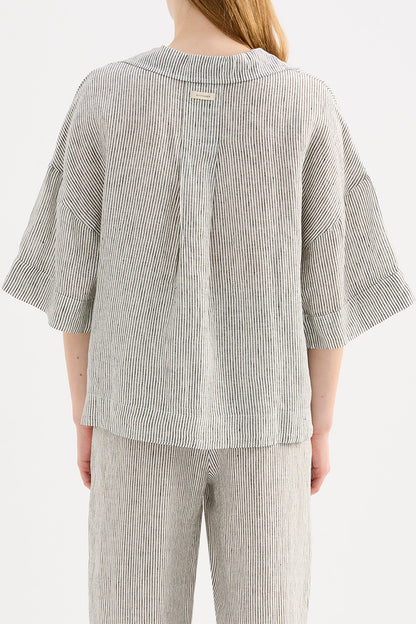 LOUNGE STRIPE LINEN SHIRT