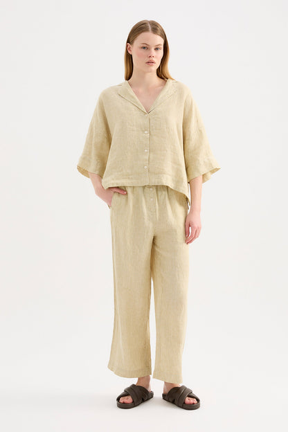 LOUNGE STRIPE LINEN SHIRT
