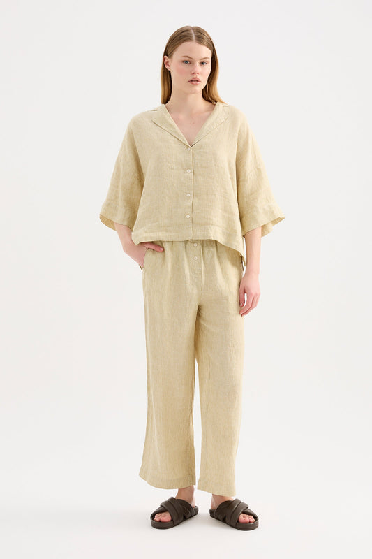 LOUNGE STRIPE LINEN SHIRT