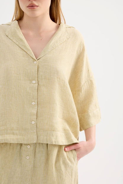 LOUNGE STRIPE LINEN SHIRT