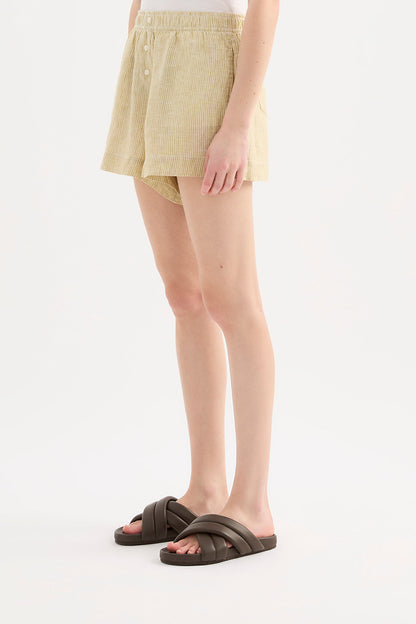 LOUNGE STRIPE LINEN SHORT