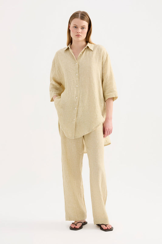 LOUNGE STRIPE LINEN PANT