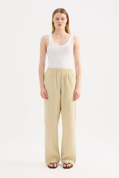 LOUNGE STRIPE LINEN PANT