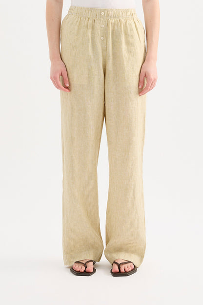 LOUNGE STRIPE LINEN PANT