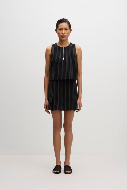 MAEVE PINSTRIPE MINI SKIRT
